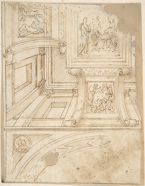 Anonymous, Italian, 16th century, Design for a Ceiling