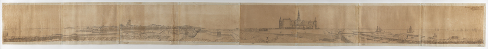 C.W. Eckersberg, Panorama tegnet fra Kronprinsens Bastion paa Kronborg Vold hele Horizontcirklen rundt, Helsingør.