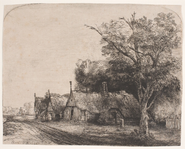 Rembrandt van Rijn, Landskab med tre hytter