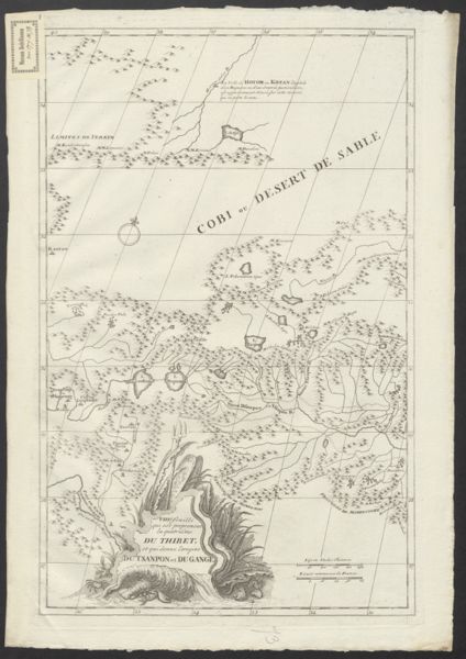 Anville, Jean Baptiste Bourguignon d', (1697-1782) (cartographer), VIIIe feuille, qui est proprement la quatrième du Thibet, et qui donne l'origine Du Tsanpon et Du Gange