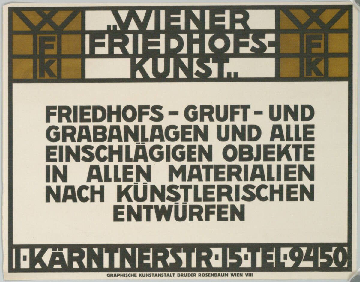 Anonym, "WIENER FRIEDHOFSKUNST", I. KÄRNTNERSTR. 15