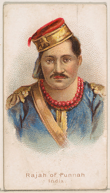 William S. Kimball & Company, Rajah of Punnah, India, from the Savage and Semi-Barbarous Chiefs and Rulers series (N189) issued by Wm. S. Kimball & Co.