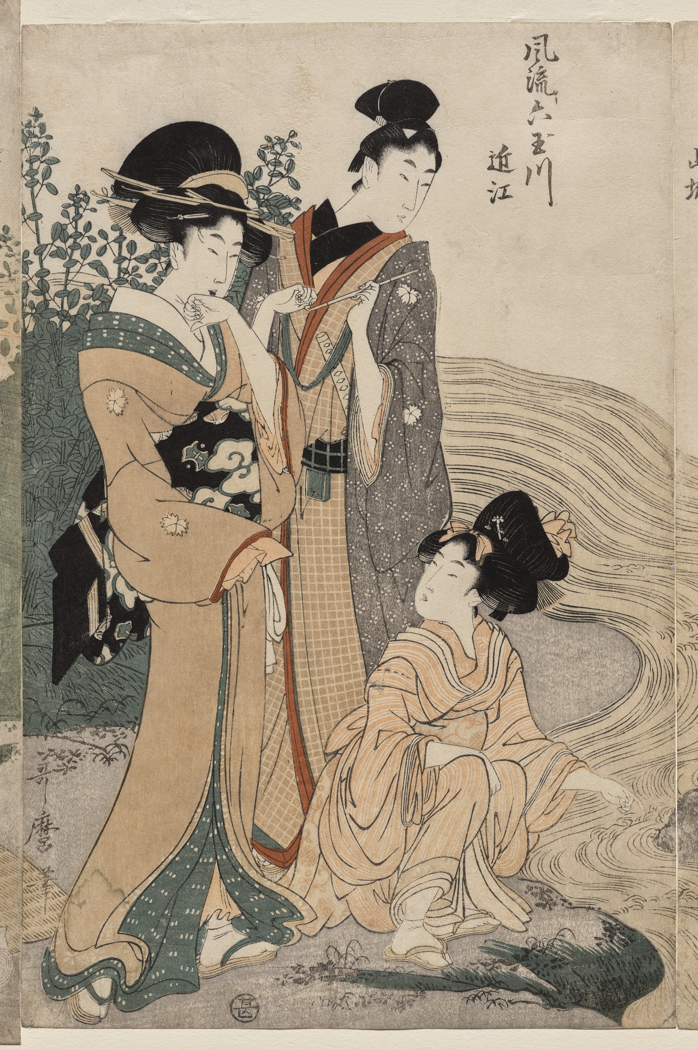 Kitagawa Utamaro, Omi Province from the series Fashionable Six Jewel Rivers (Furyu Mu Tamagawa)