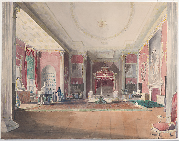 Joseph Nash, The State Bed Chamber, Stowe Buckinghamshire