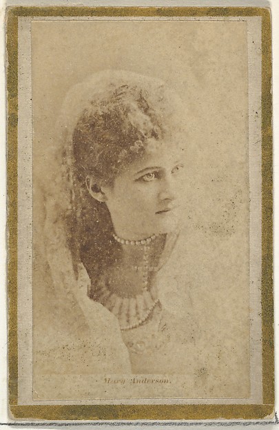 Allen & Ginter, Mary Anderson, from the Actresses and Celebrities series (N60, Type 2) promoting Little Beauties Cigarettes for Allen & Ginter brand tobacco products