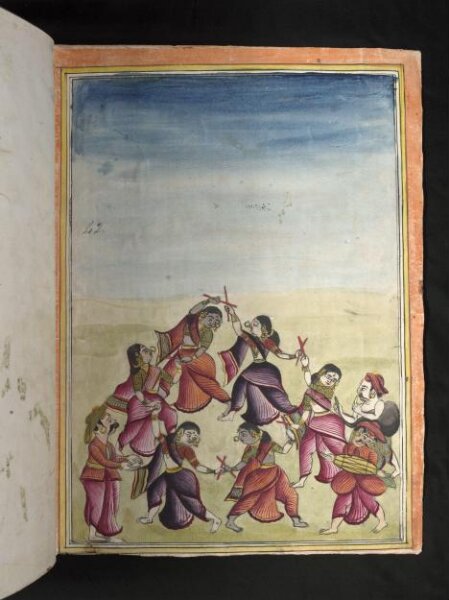 Unknown, Six Girls performing the stick dance