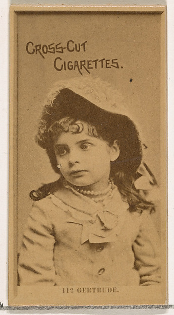 W. Duke, Sons & Co., Card Number 112, Gertrude, from the Actors and Actresses series (N145-2) issued by Duke Sons & Co. to promote Cross Cut Cigarettes