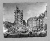 Bernardo Bellotto, Abbruch der Kreuzkirche, Dresden