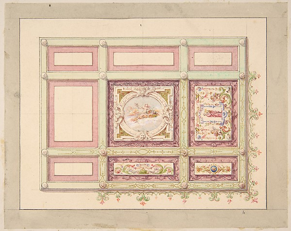 Jules-Edmond-Charles Lachaise, Design for a ceiling with allegorical panels