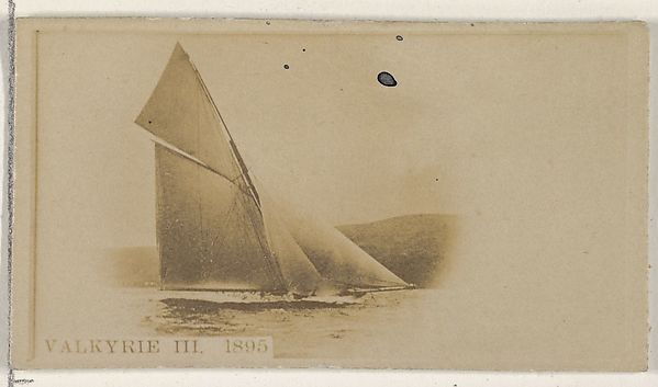Allen & Ginter, Valkyrie III, 1895, from the Famous Ships series (N50) for Virginia Brights Cigarettes