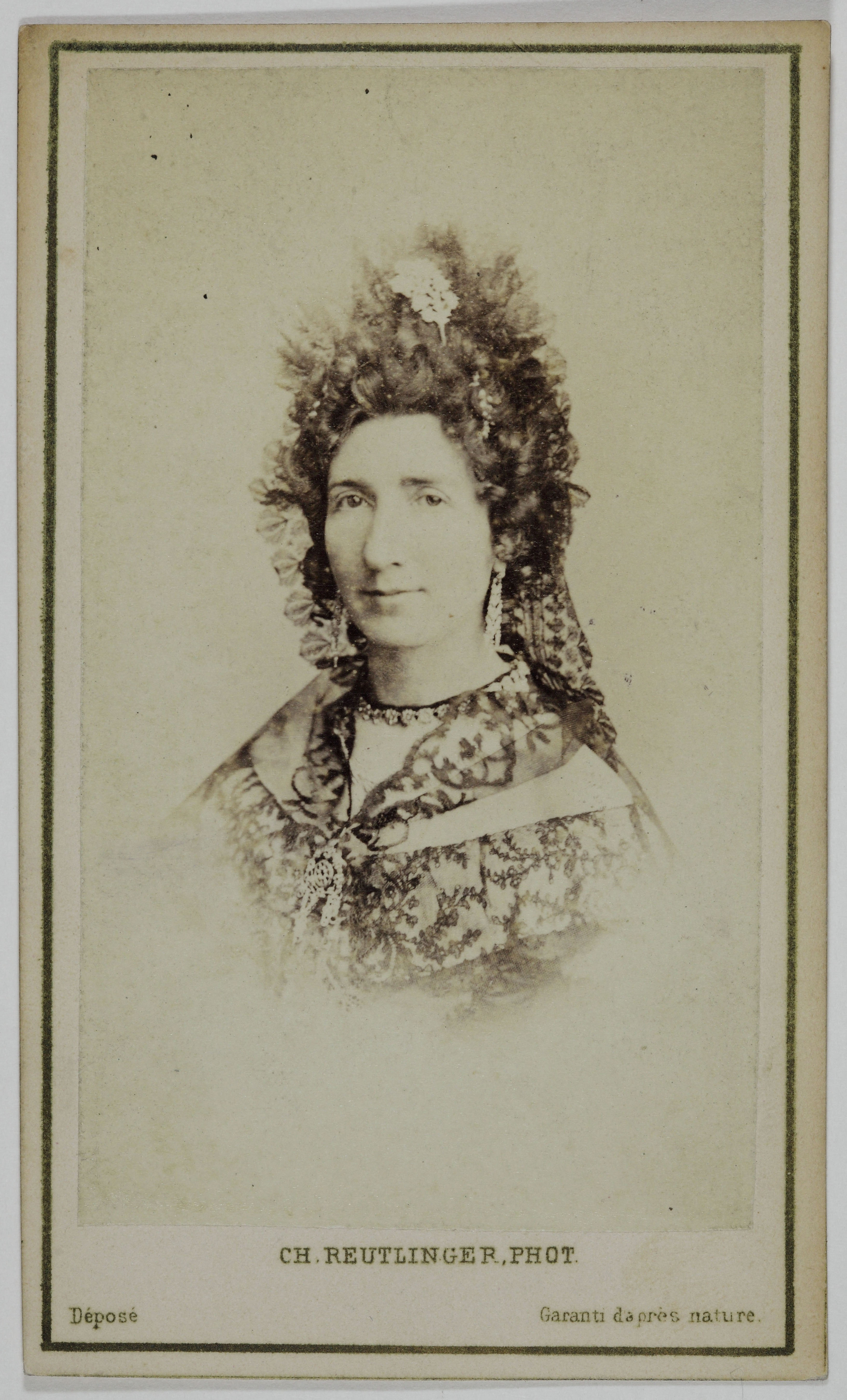 Charles Reutlinger, Portrait de Mme Alexis, (Clémence Bury, épouse d'Auguste Pastelot), (1808-1895), (actrice)