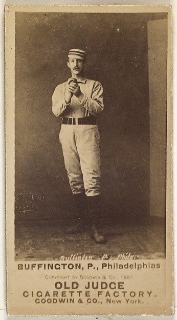 Goodwin & Company, Charles G. Buffington, Center Field, Philadelphia, from the Old Judge series (N172) for Old Judge Cigarettes