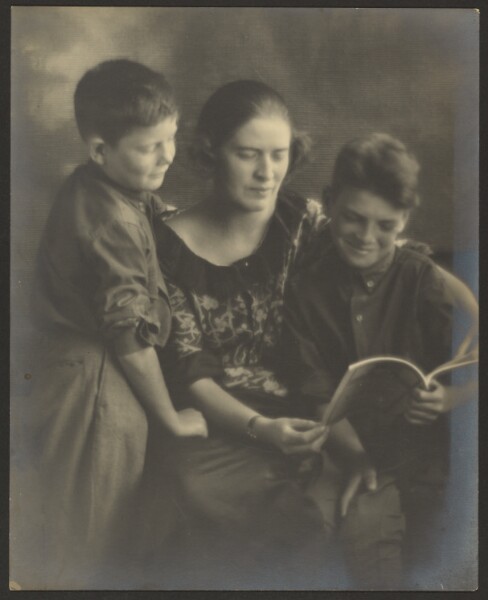 Louis Fleckenstein, [Mother and Sons with Book]