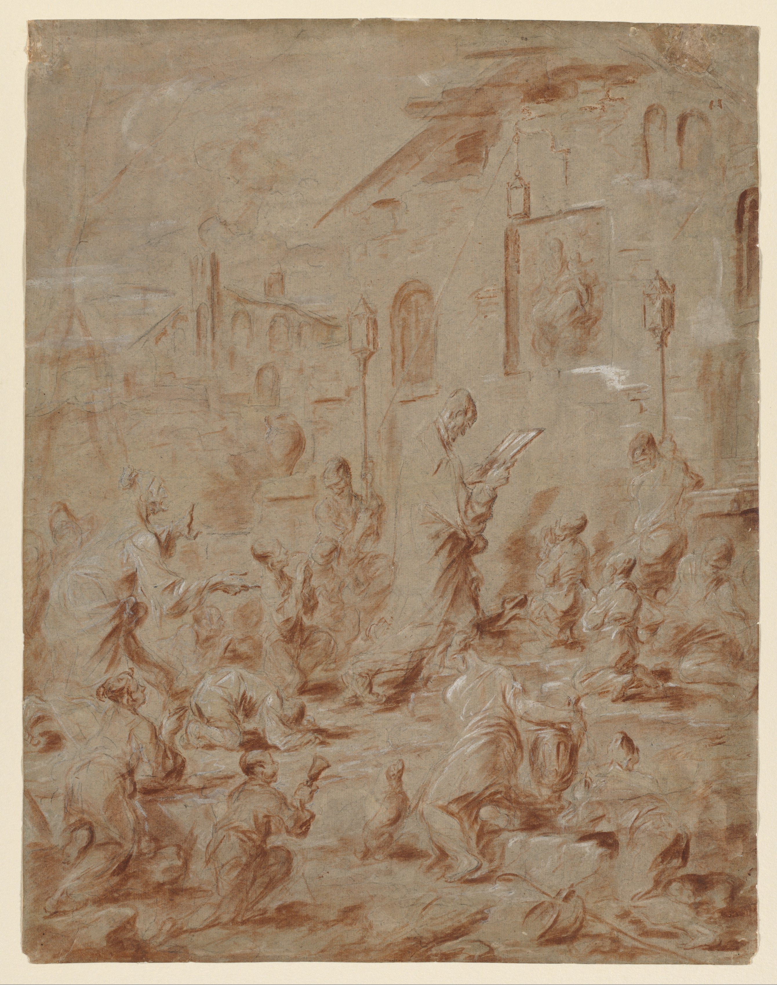 Alessandro Magnasco, Worshippers at a Street Shrine