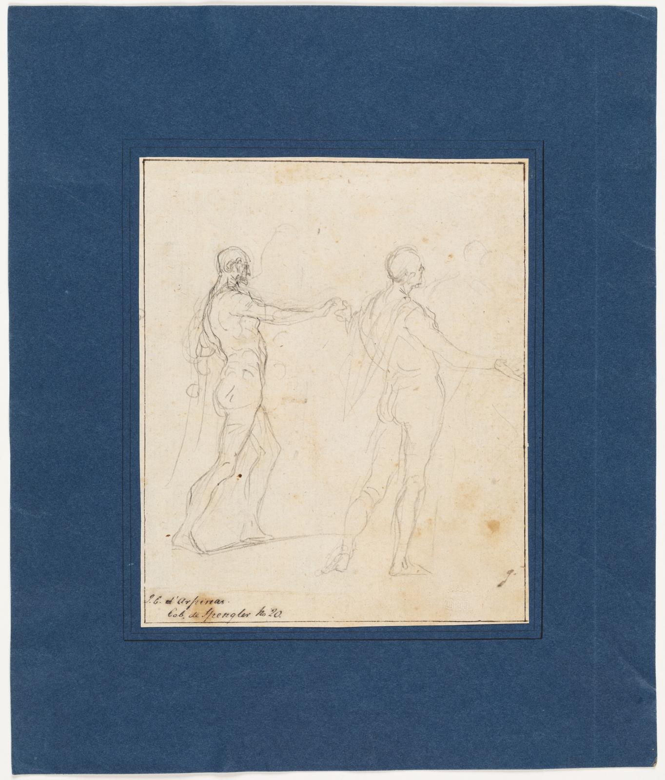 Francesco Solimena, To studier af en gående mand