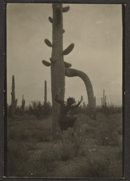 Louis Fleckenstein, [Dancer and Saguaro Cactus]