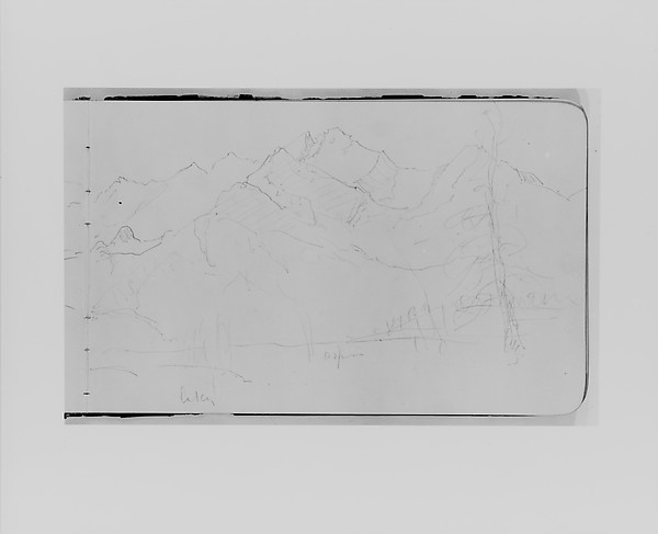 Albert Bierstadt, Mountain Landscape Near Canmore (from Sketchbook)
