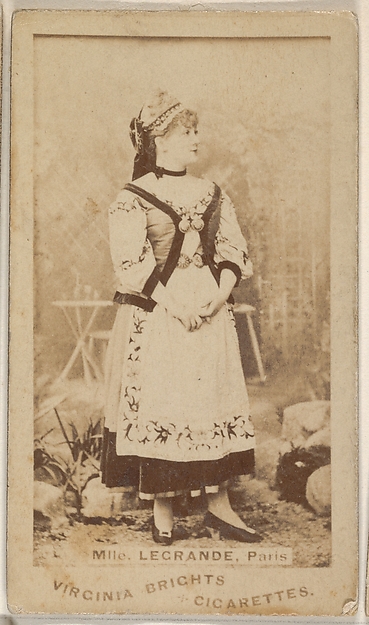 Allen & Ginter, Mlle. Legrande, Paris, from the Actors and Actresses series (N45, Type 1) for Virginia Brights Cigarettes