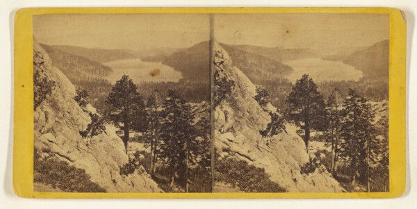 Edward and Henry T. Anthony & Co., Donner Lake from the Summit of the Sierras. Humboldt Range 30 miles in the distance. Central Pacific Rail Road.