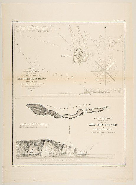 James McNeill Whistler, U.S. Coast Survey...Reconnaissance of Smith's or Blunt's Island, Washington / U.S. Coast Survey...Sketch of Anacapa Island in Santa Barbara Channel