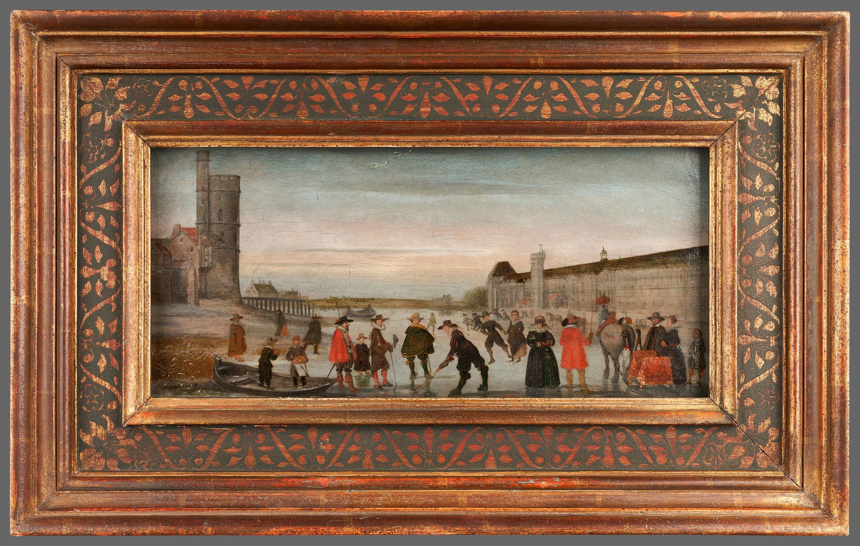 Anonyme, Patineurs sur la Seine en 1608