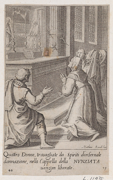 Jacques Callot, The Four Women, from Scelta d'Alcuni Miracoli e Grazie della Santissima Nunziata di Firenze (Selection of Some Miracles and Graces that Occurred in the Church of the Annunziata in Florence)