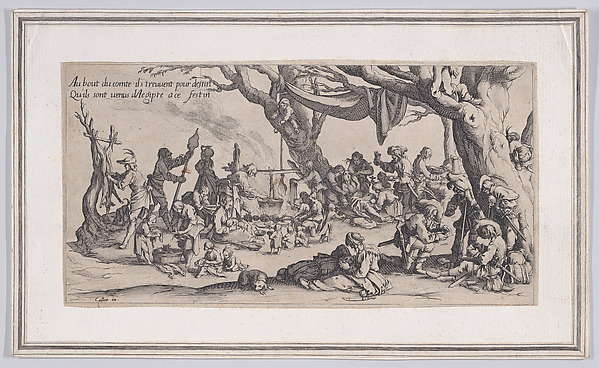 Anonymous, Copy of A Roma encampment [formerly known as Le Halte des Bohémiens: Les Apprêts du Festin (The Gypsy Stopover: The Preparations for the Feast), from "Le Bohémiens, série appelée aussi Les Égyptiens, La Marche des Bohémiens, La Vie Errante des Bohémiens, Les Marches Égyptiennes" (The Gypsies, serie…