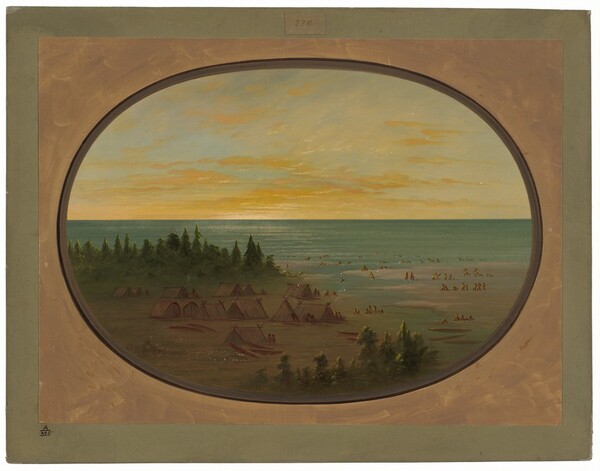 George Catlin, Nayas Village - Indians Bathing