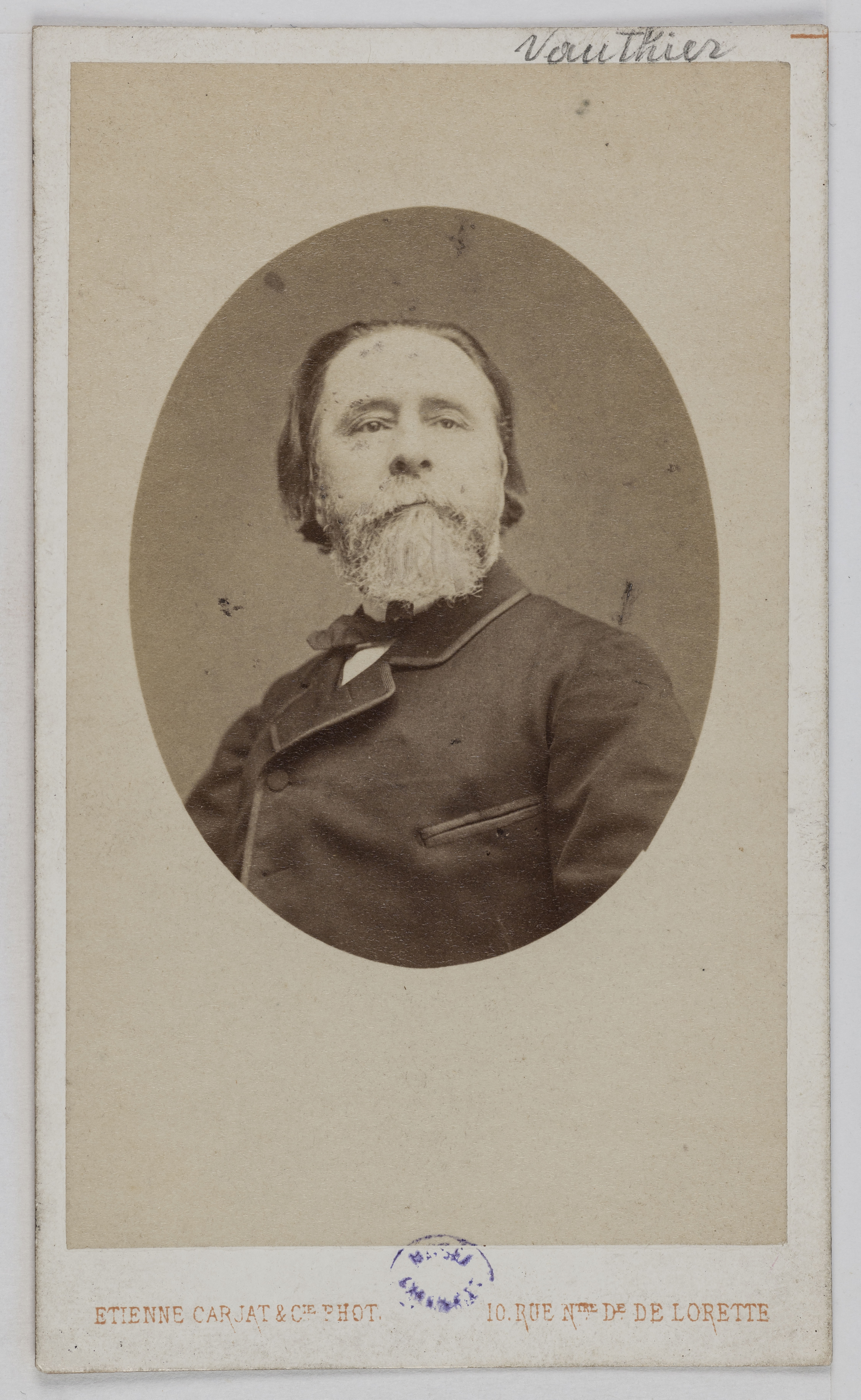 Carjat & Cie, Portrait d'André Vauthier-Galle (1818-1899), sculpteur et graveur.