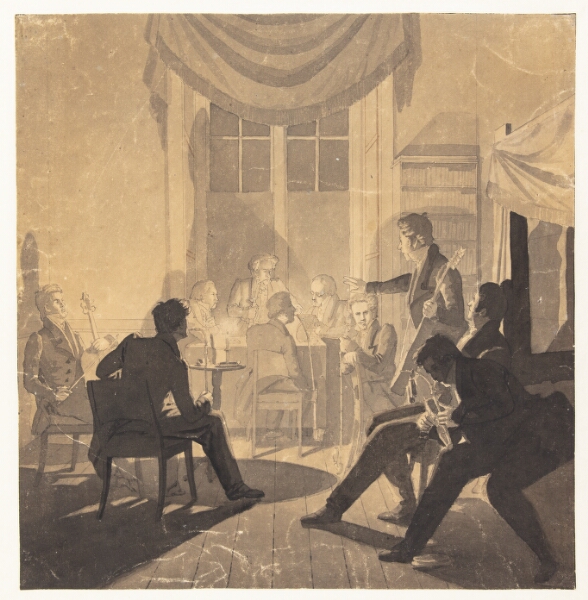 Wilhelm Bendz, Et tobaksselskab. Justitsråd Jürgensens søndagsselskab