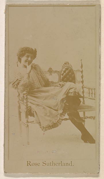 Kinney Brothers Tobacco Company, Miss Rose Sutherland, from the Actresses series (N245) issued by Kinney Brothers to promote Sweet Caporal Cigarettes