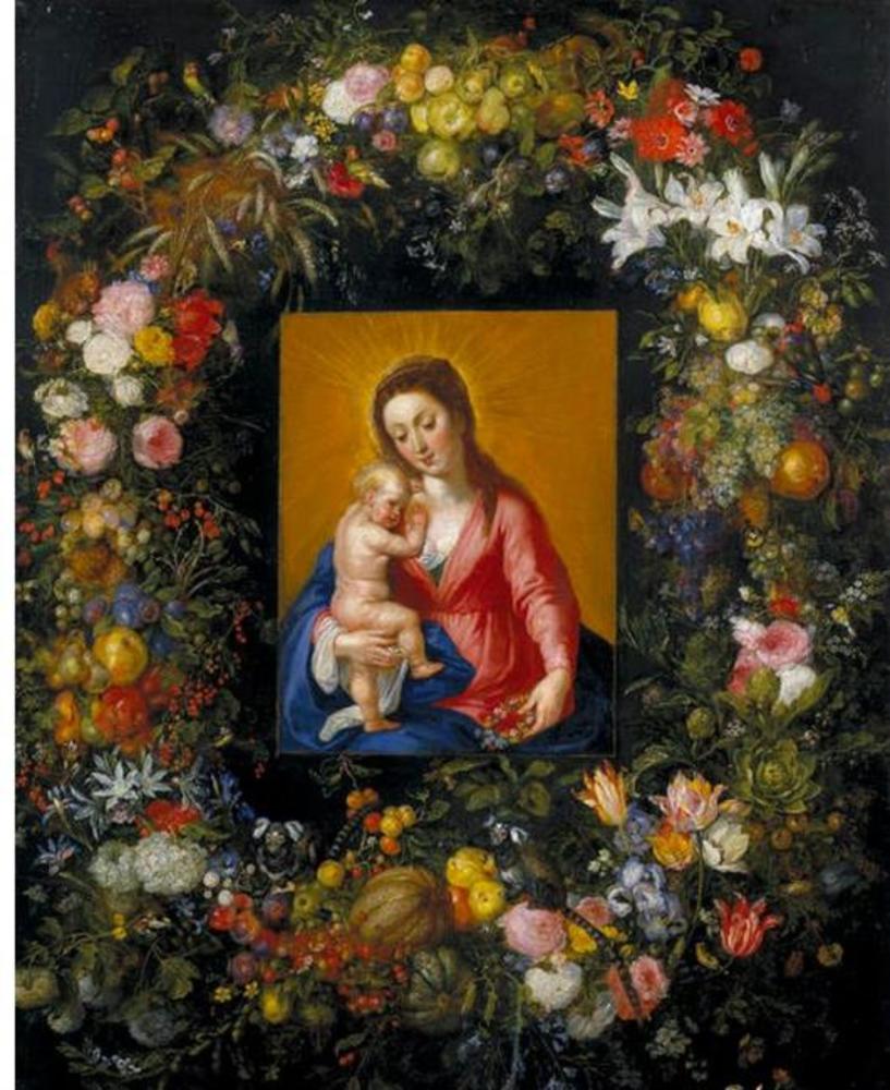 Jan Brueghel the Elder, Garland with the Virgin and Child