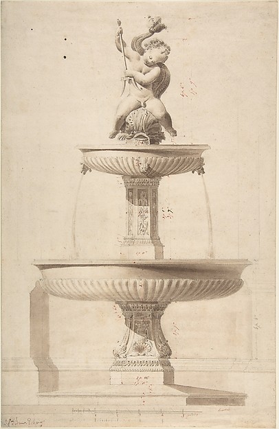 Anonymous, French, 19th century, Design for a Fountain