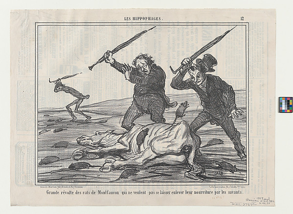 Honoré Daumier, Grande révolte des rats de montfaucon, from Les Hippophages, published in Le Charivari, October 21, 1856