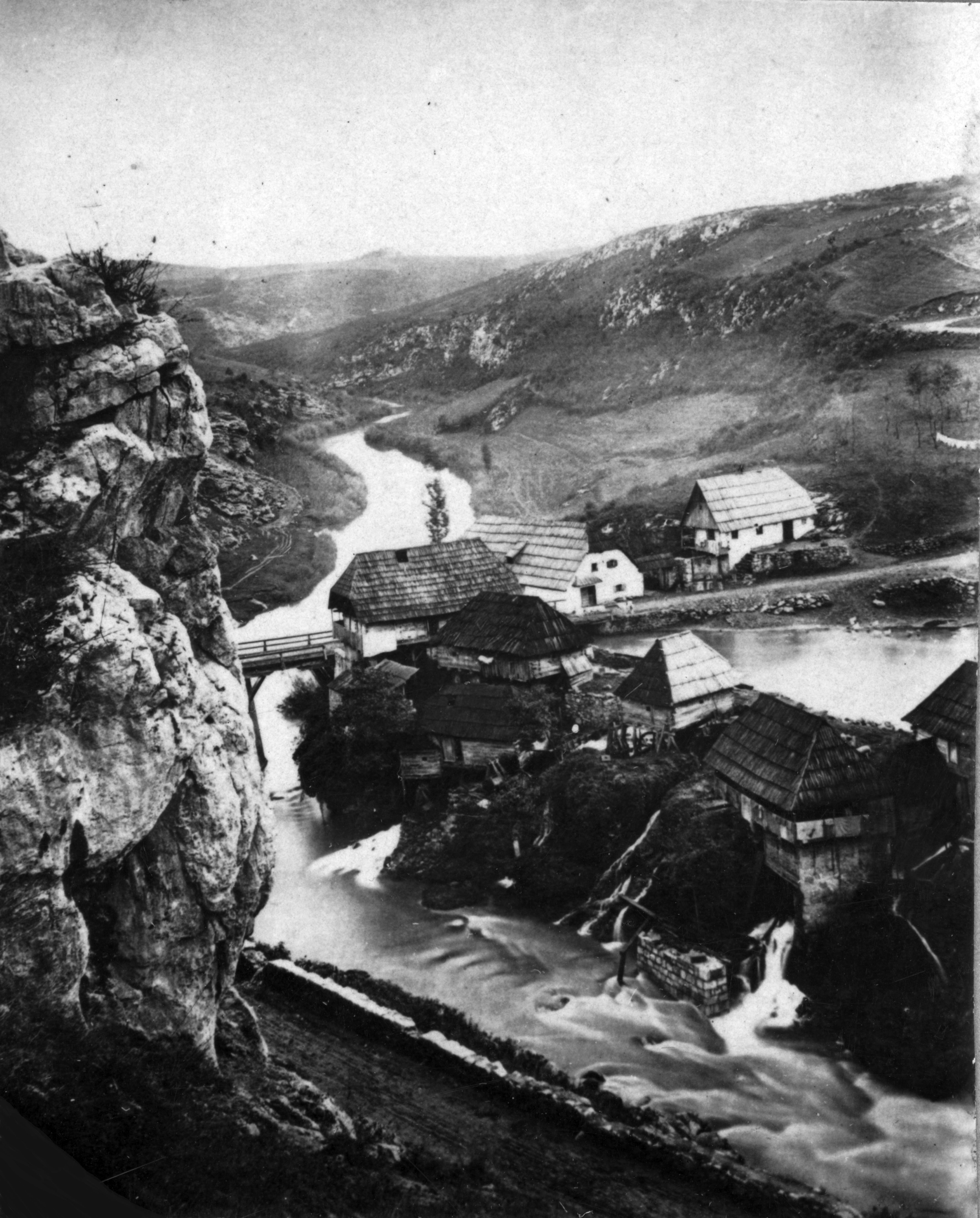 Ivan Standl, Rastoke (Slunj), veduta sa starim mlinovima