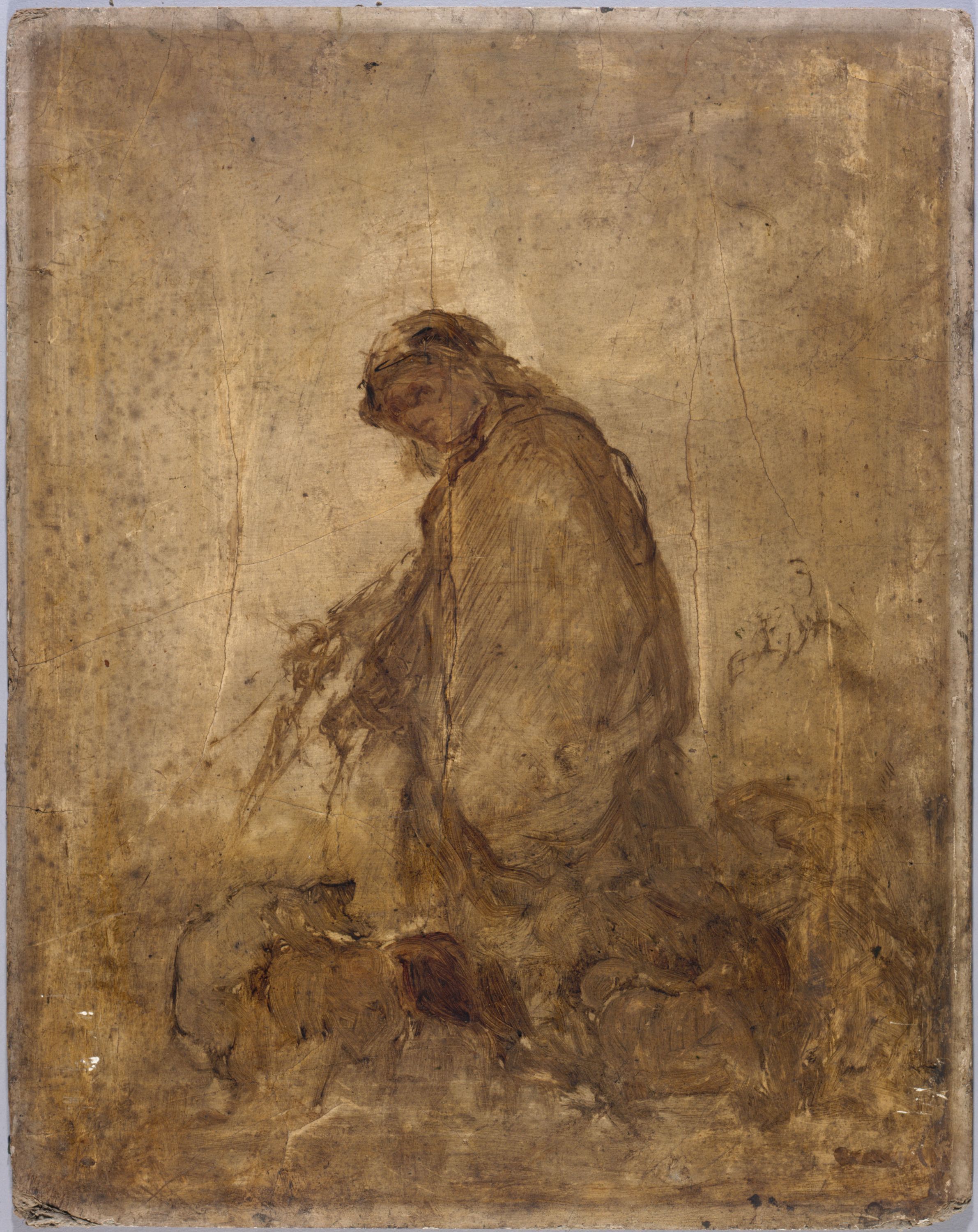 Anonyme, Etude de femme âgée, vers 1860.