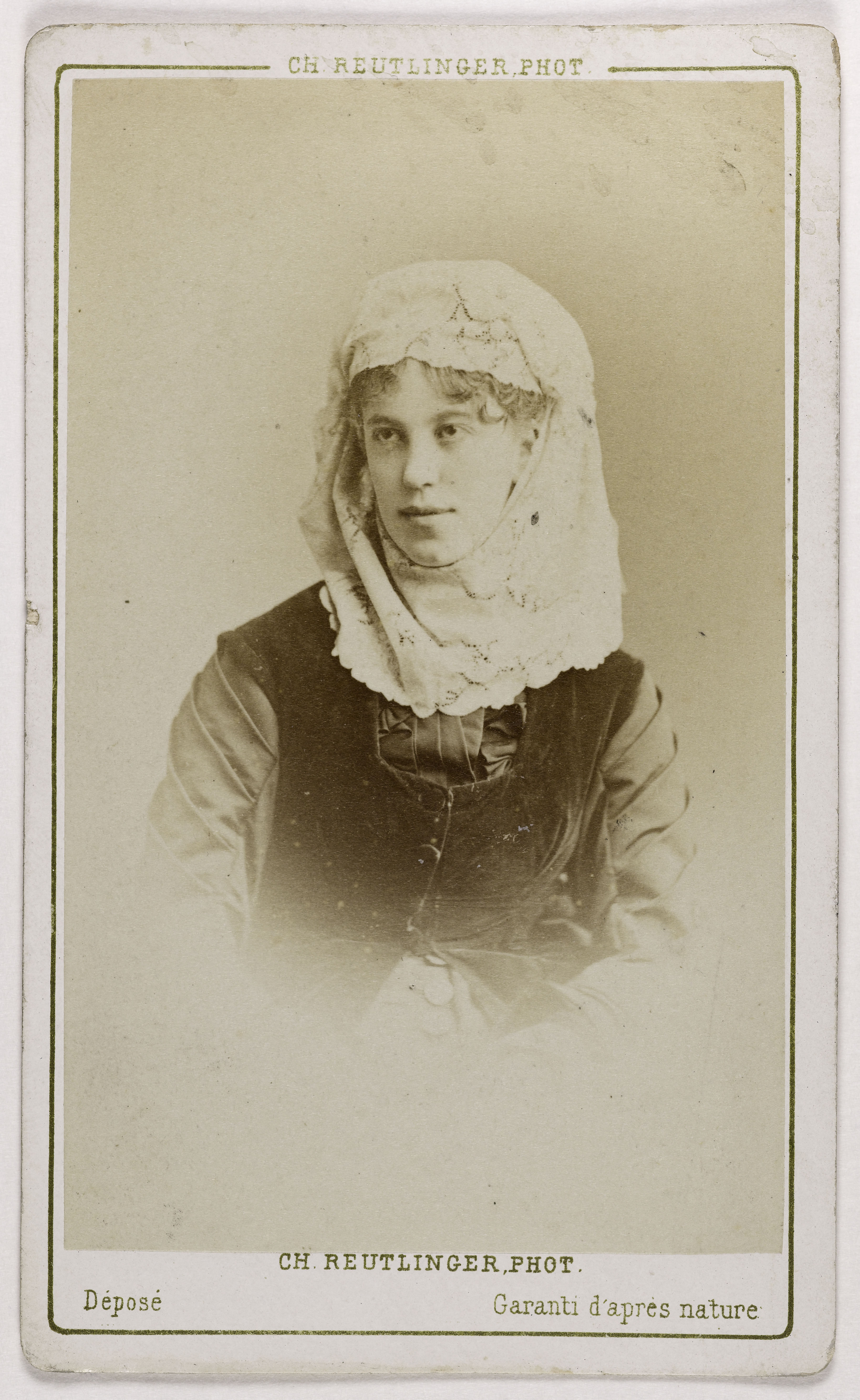 Charles Reutlinger, Portrait de Jeanne Théobaldie de Bolsheim (actrice au théâtre des Variétés)