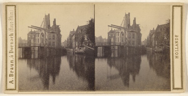 Adolphe Braun, Amsterdam. Le quai Kloveliersburgwal et le vieux Doelen.