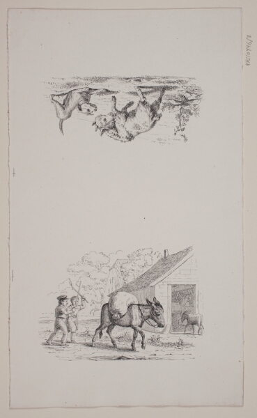 Otto Speckter, To illustrationer til W. Hey, "Halvthundrede Fabler for Børn"