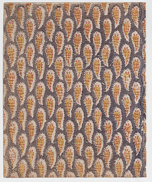 Anonymous, Sheet with overall paisley pattern