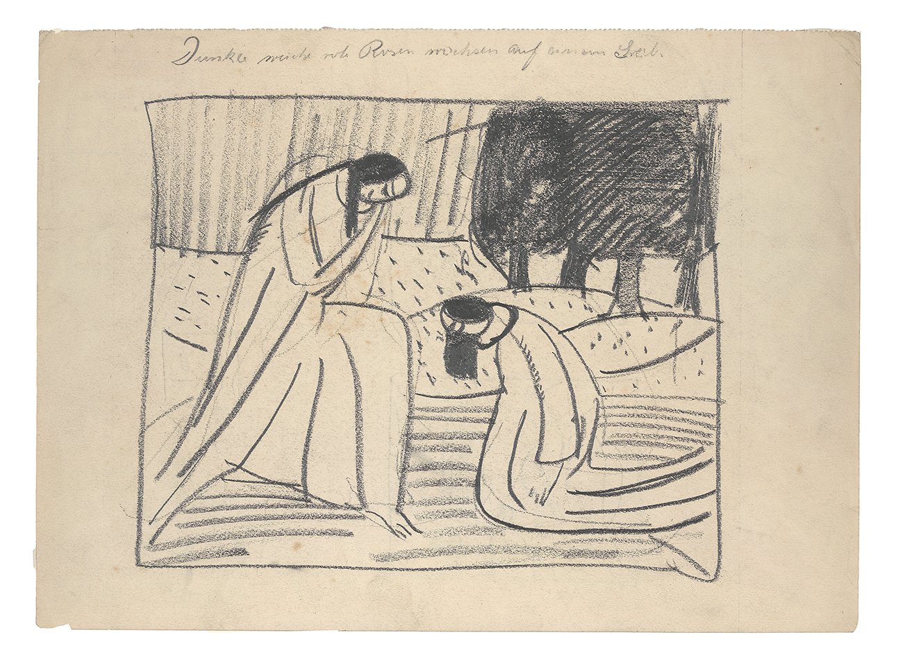Unknown artist, Sitzende und kniende Gestalt