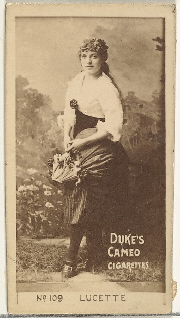 W. Duke, Sons & Co., Card Number 109, Lucette, from the Actors and Actresses series (N145-4) issued by Duke Sons & Co. to promote Cameo Cigarettes