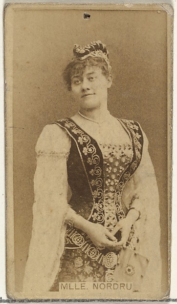 W. Duke, Sons & Co., Mlle. Nordrum, from the Actors and Actresses series (N145-8) issued by Duke Sons & Co. to promote Duke Cigarettes
