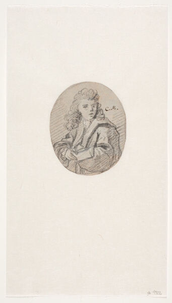 Karel van Mander III, Portræt af en mand med brev. Halvfigur i oval.