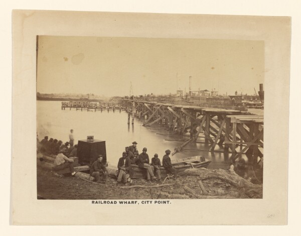 A. J. Russell, Railroad Wharf, City Point. [Summer 1864].