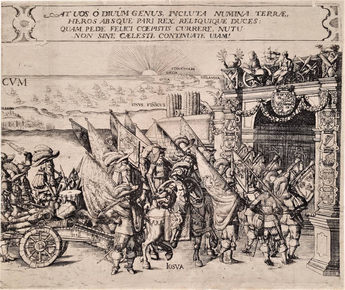 Anonym, Allegorischer Triumphzug des schwedischen Königs Gustav II. Adolf anlässlich seines Sieges in der Schlacht bei Breitenfeld am 17. September 1631 - Blatt 4