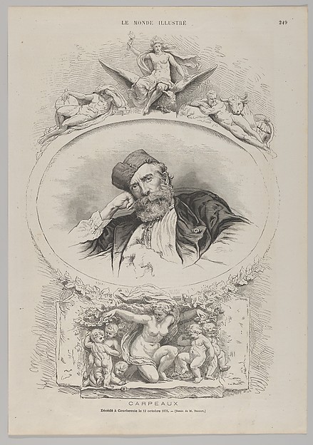 Anonymous, French, 19th century, Portrait of Jean-Baptiste Carpeaux, from "Le Monde Illustré"