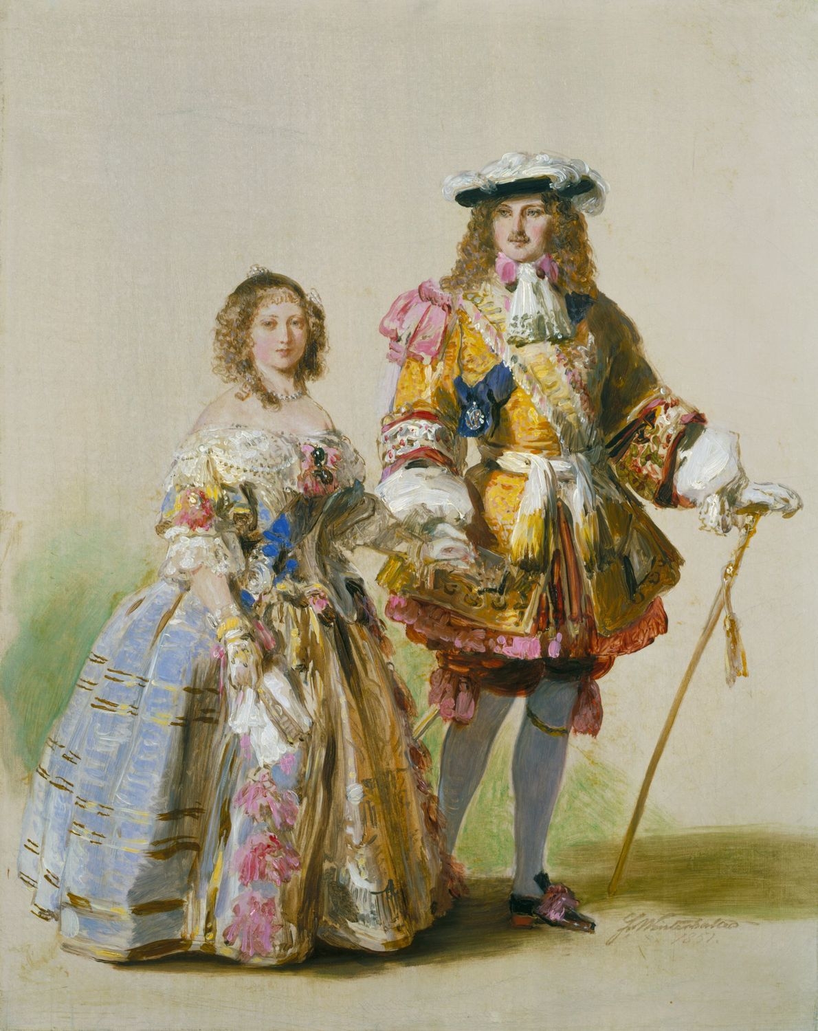 Franz Xaver Winterhalter, Study of Queen Victoria and Prince Albert in costumes of the time of Charles II