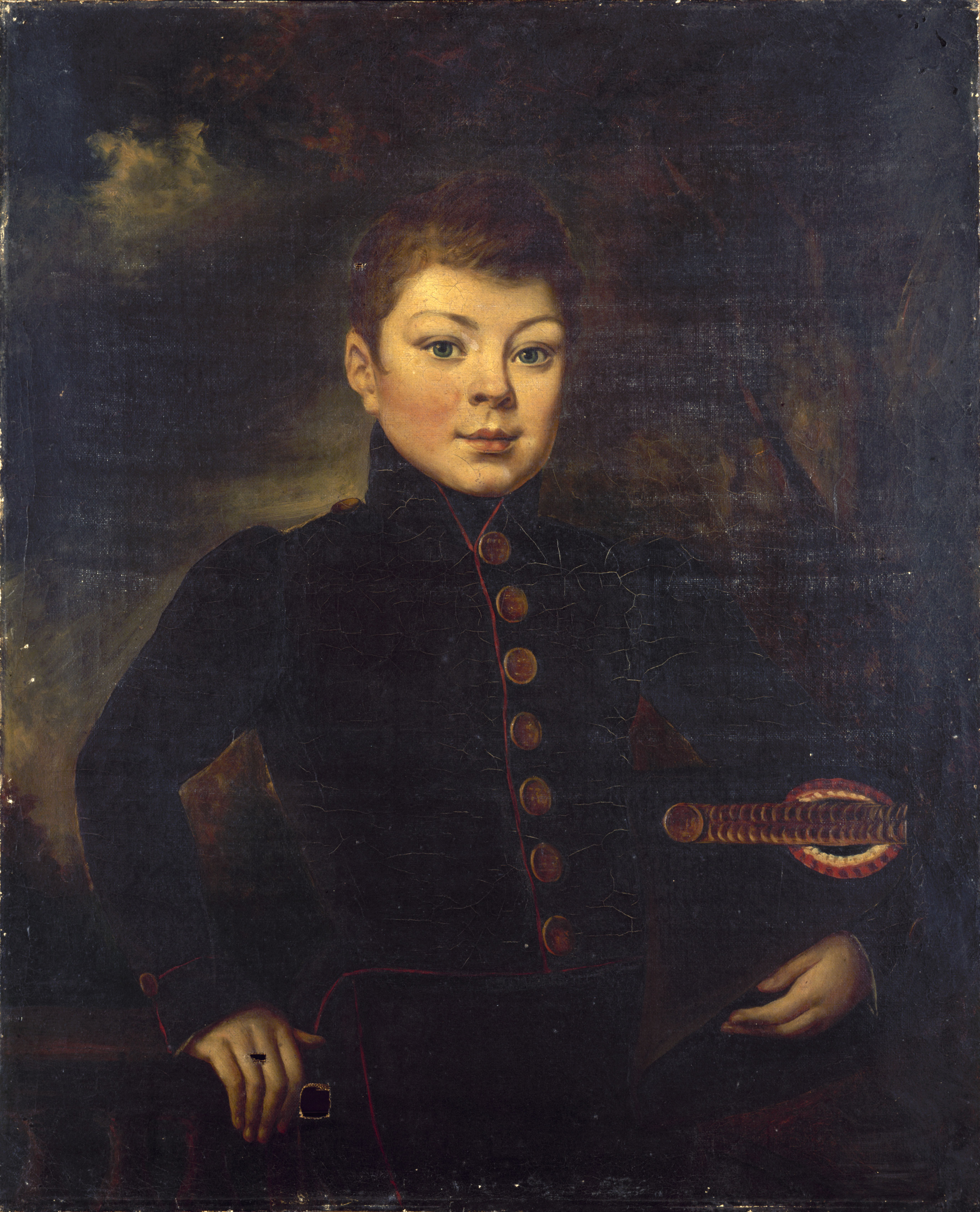 Ecole française, Portrait de René Charles Breteau (1826-1877), en uniforme d'élève du lycée Charlemagne.