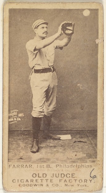 Goodwin & Company, Sidney Douglas Farrar, 1st Base, Philadelphia, from the Old Judge series (N172) for Old Judge Cigarettes